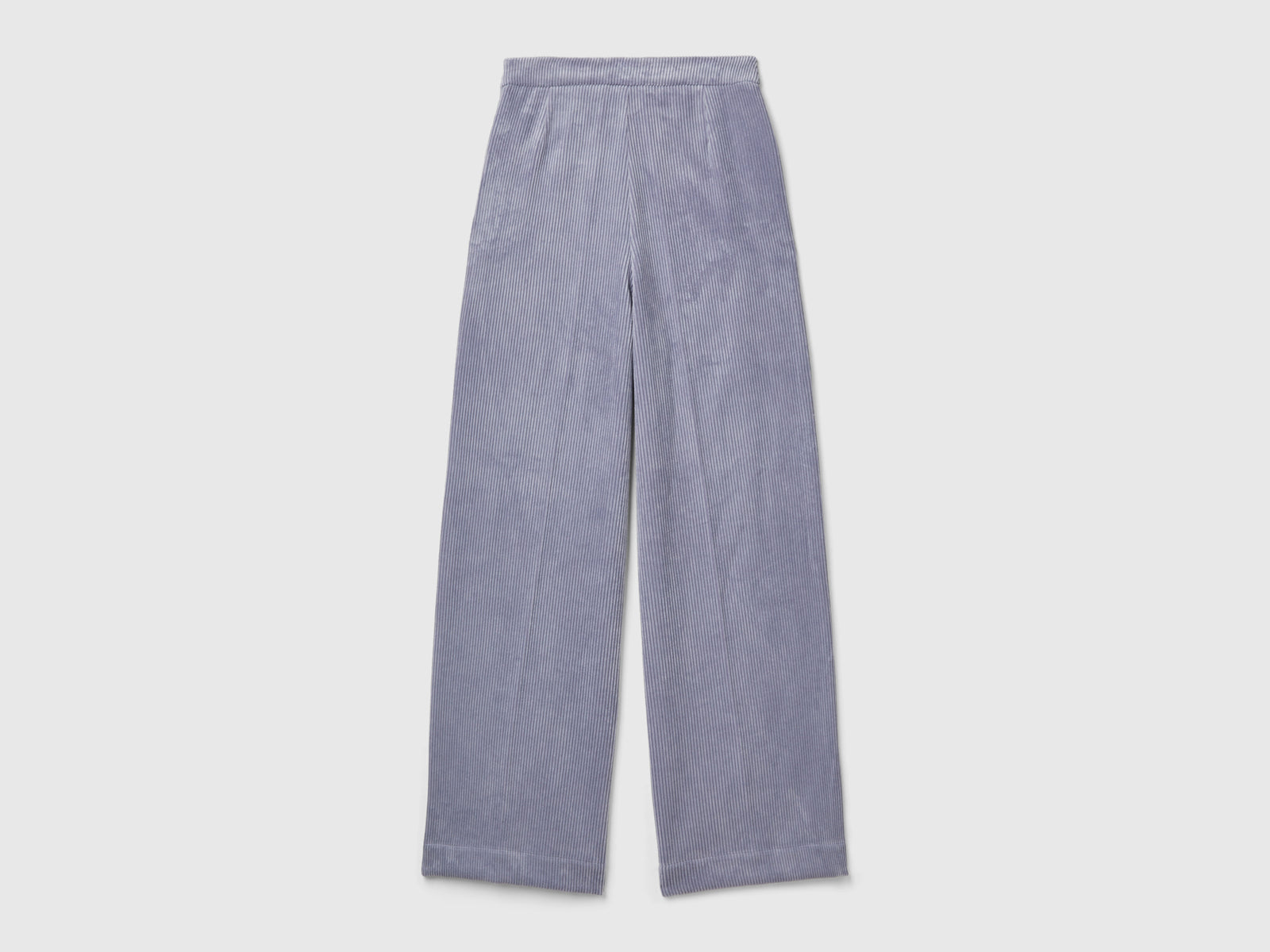 Pantaloni flare fit in velluto da donna celeste 2 | Benetton Outlet