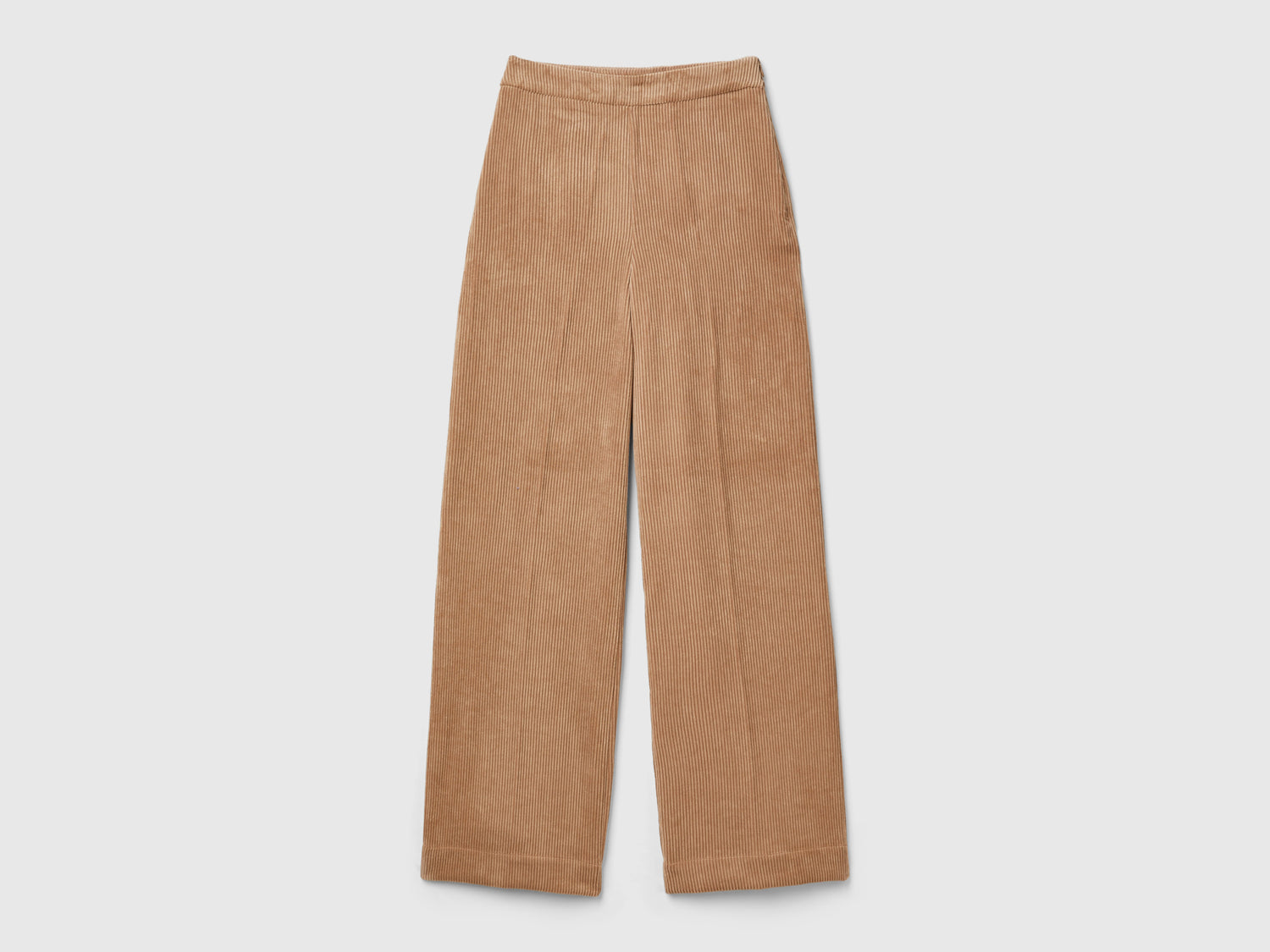 Pantaloni flare fit in velluto da donna cammello | Benetton Outlet