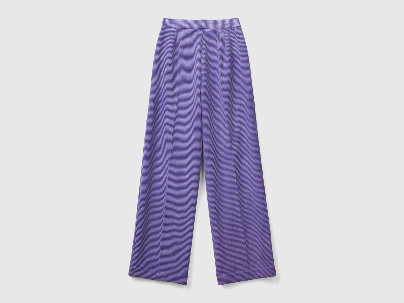 Pantaloni flare fit in velluto da donna viola 2 | Benetton Outlet