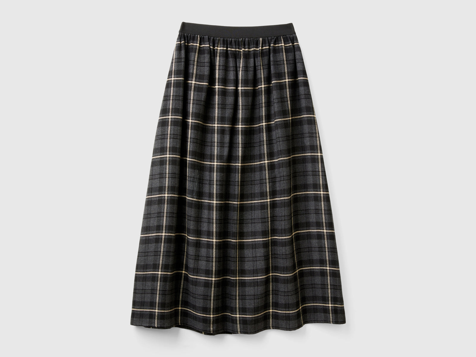 Longuette a quadri tartan da donna grigio scuro | Benetton Outlet