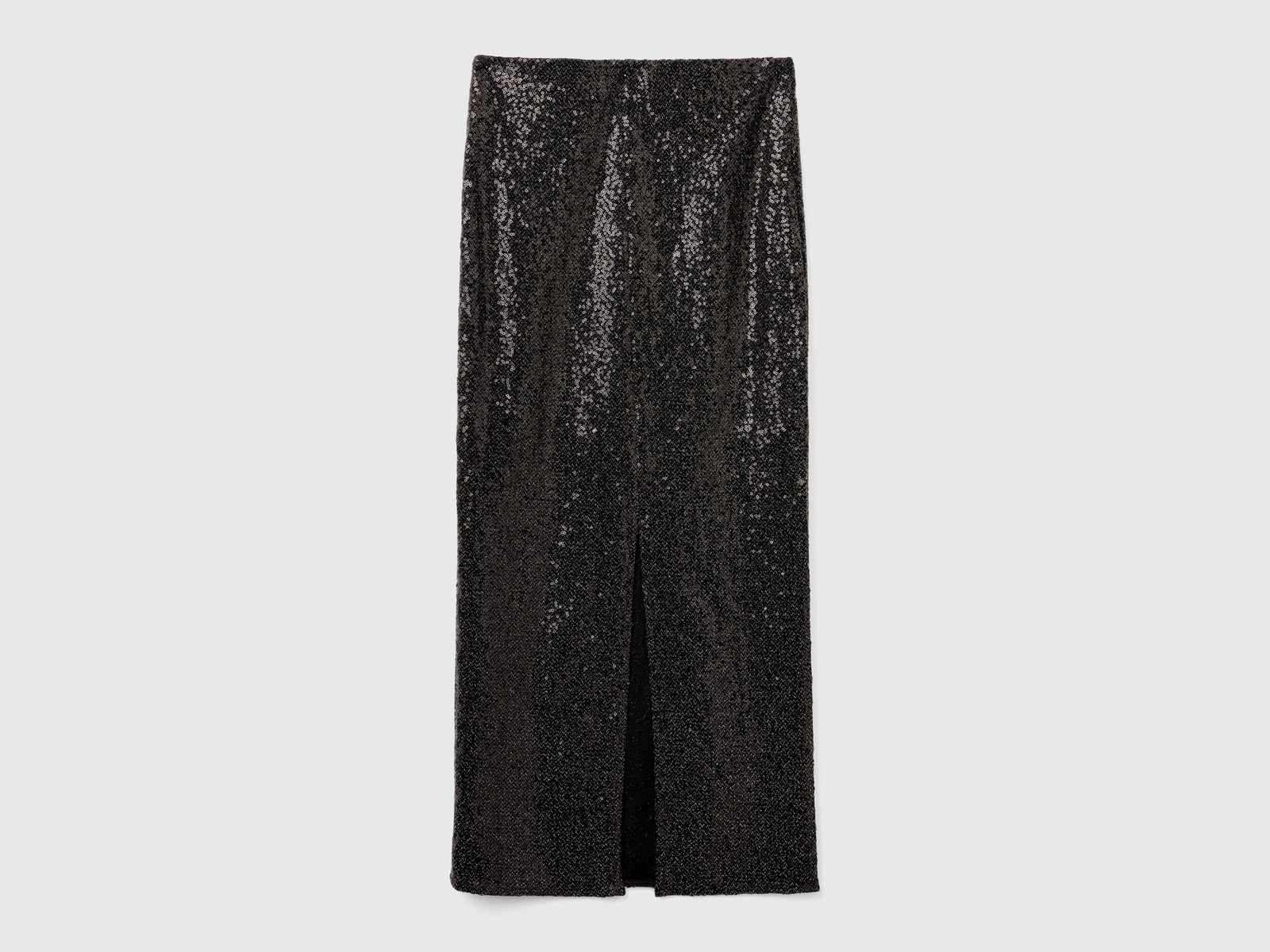 Gonna a tubino con paillettes da donna nero 2 | Benetton Outlet