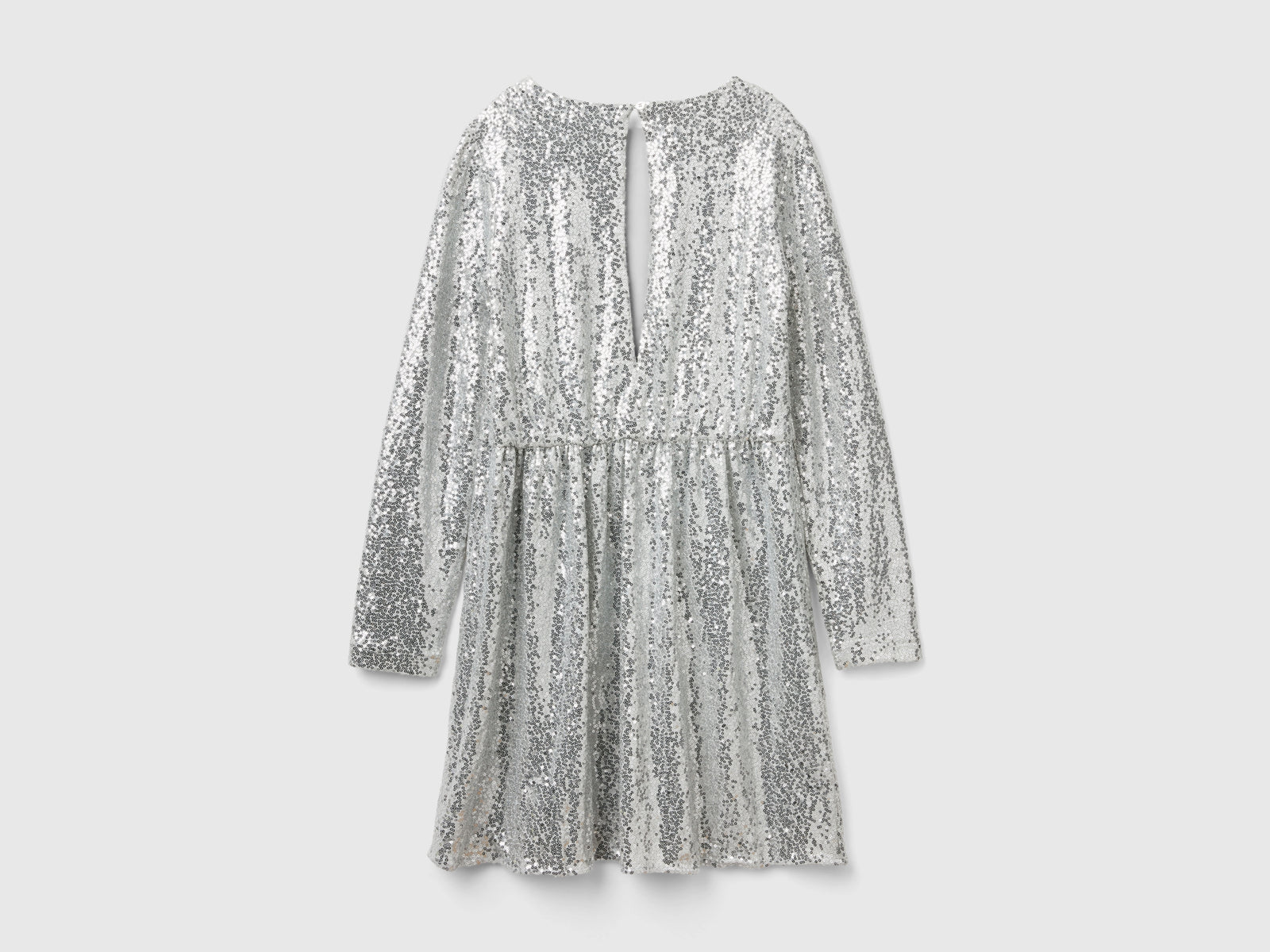 Vestito corto con paillettes da donna argento 2 | Benetton Outlet
