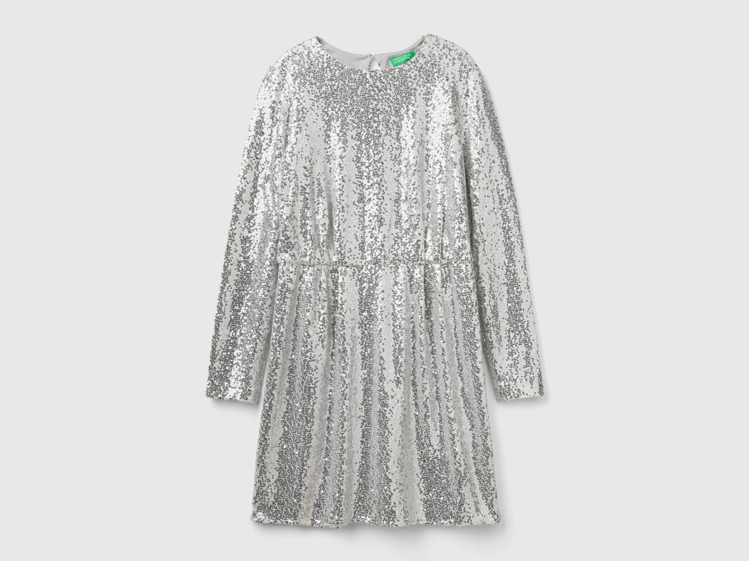 Vestito corto con paillettes da donna argento | Benetton Outlet