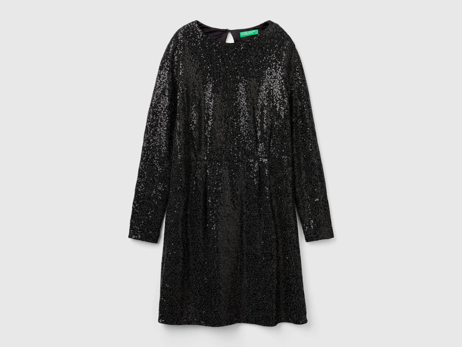 Vestito corto con paillettes da donna nero | Benetton Outlet