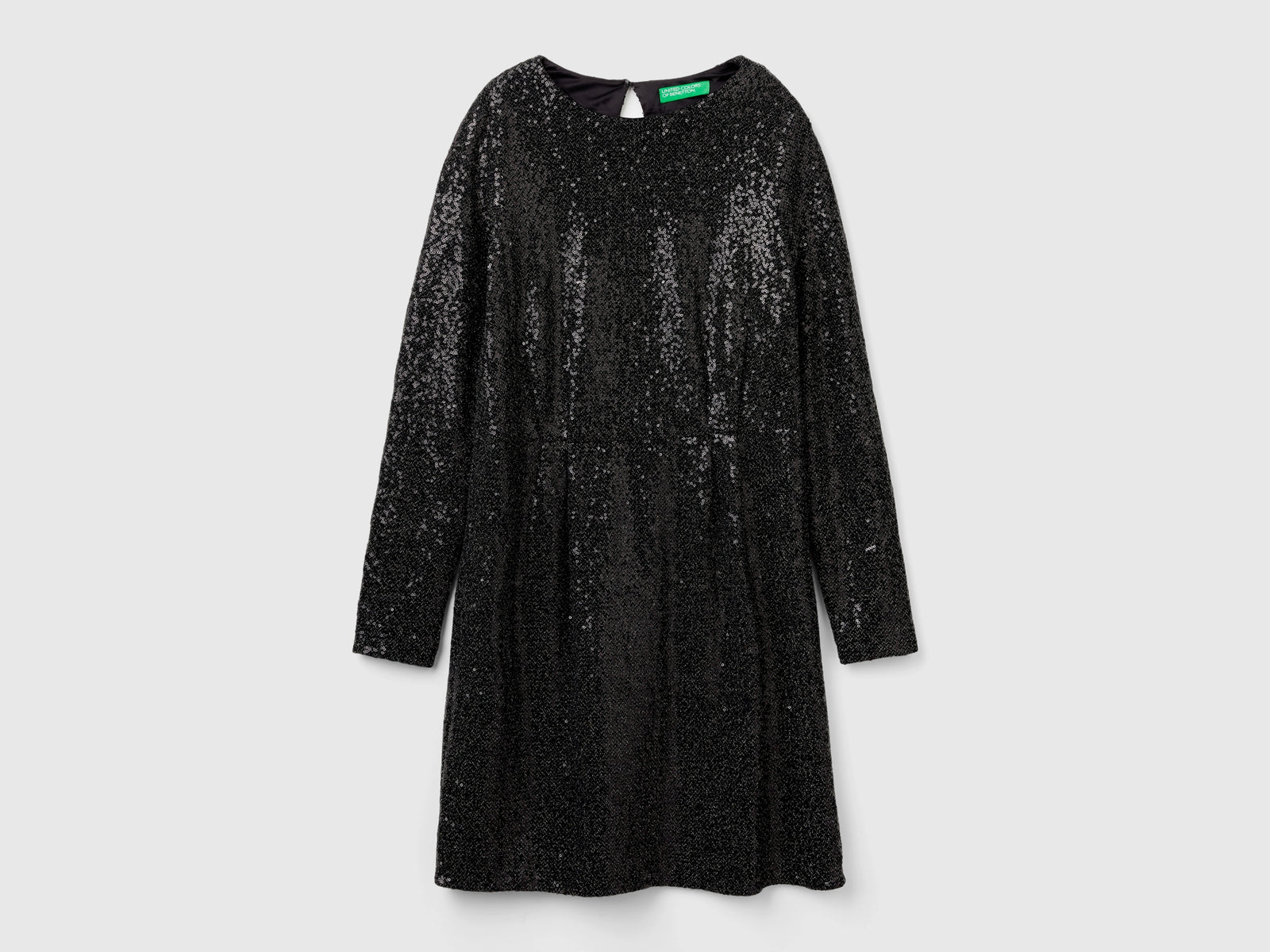 Vestito corto con paillettes da donna nero | Benetton Outlet
