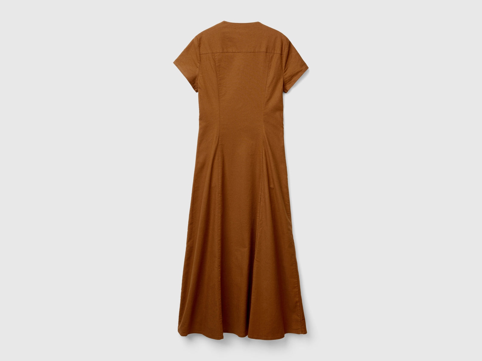 Abito in misto cotone e lino stretch da donna marrone 2 | Benetton Outlet