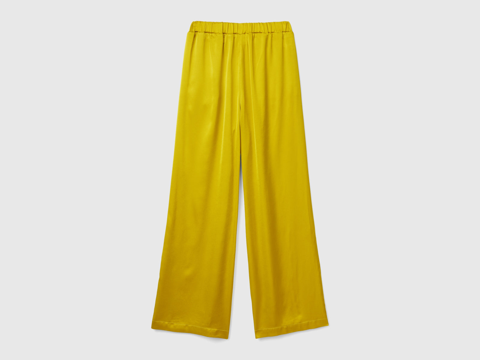 Pantalón ancho 100% viscosa da donna senape 2 | Benetton Outlet