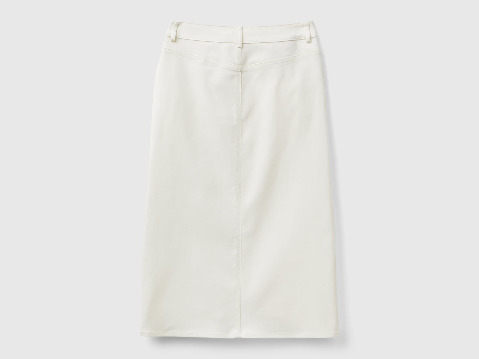 Gonna fluida con spacco da donna bianco panna 2 | Benetton Outlet