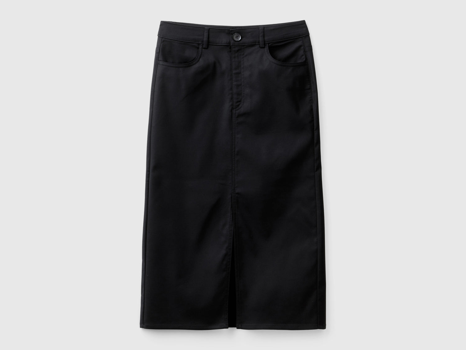 Gonna fluida con spacco da donna nero | Benetton Outlet