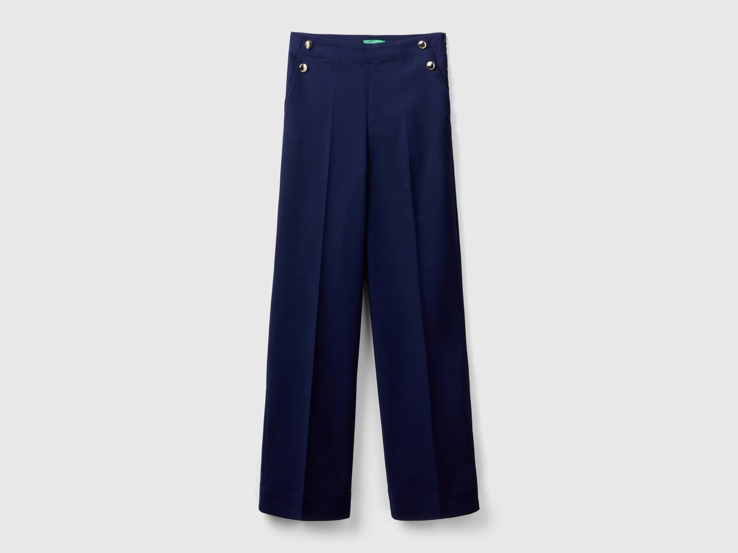 Pantaloni palazzo a vita alta da donna blu scuro | Benetton Outlet