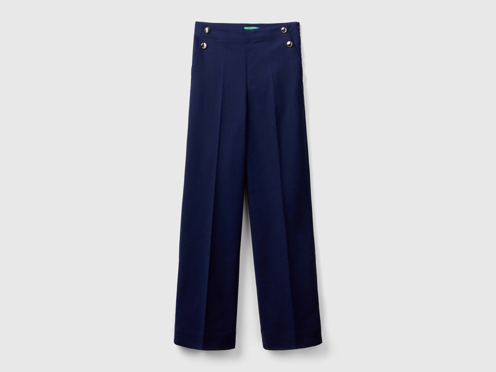 Pantaloni palazzo a vita alta da donna blu scuro | Benetton Outlet