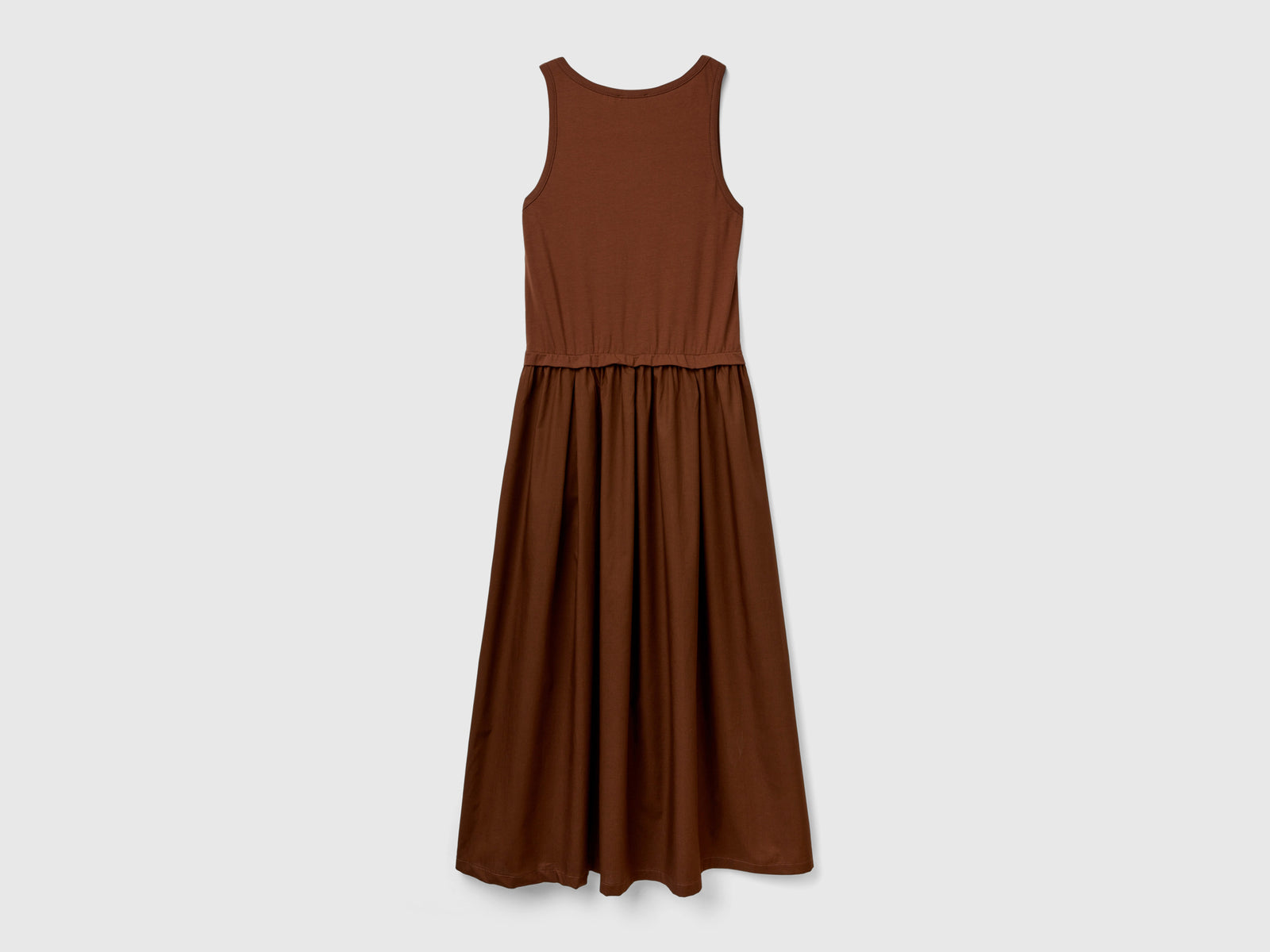 Vestito midi in cotone da donna marrone scuro 2 | Benetton Outlet