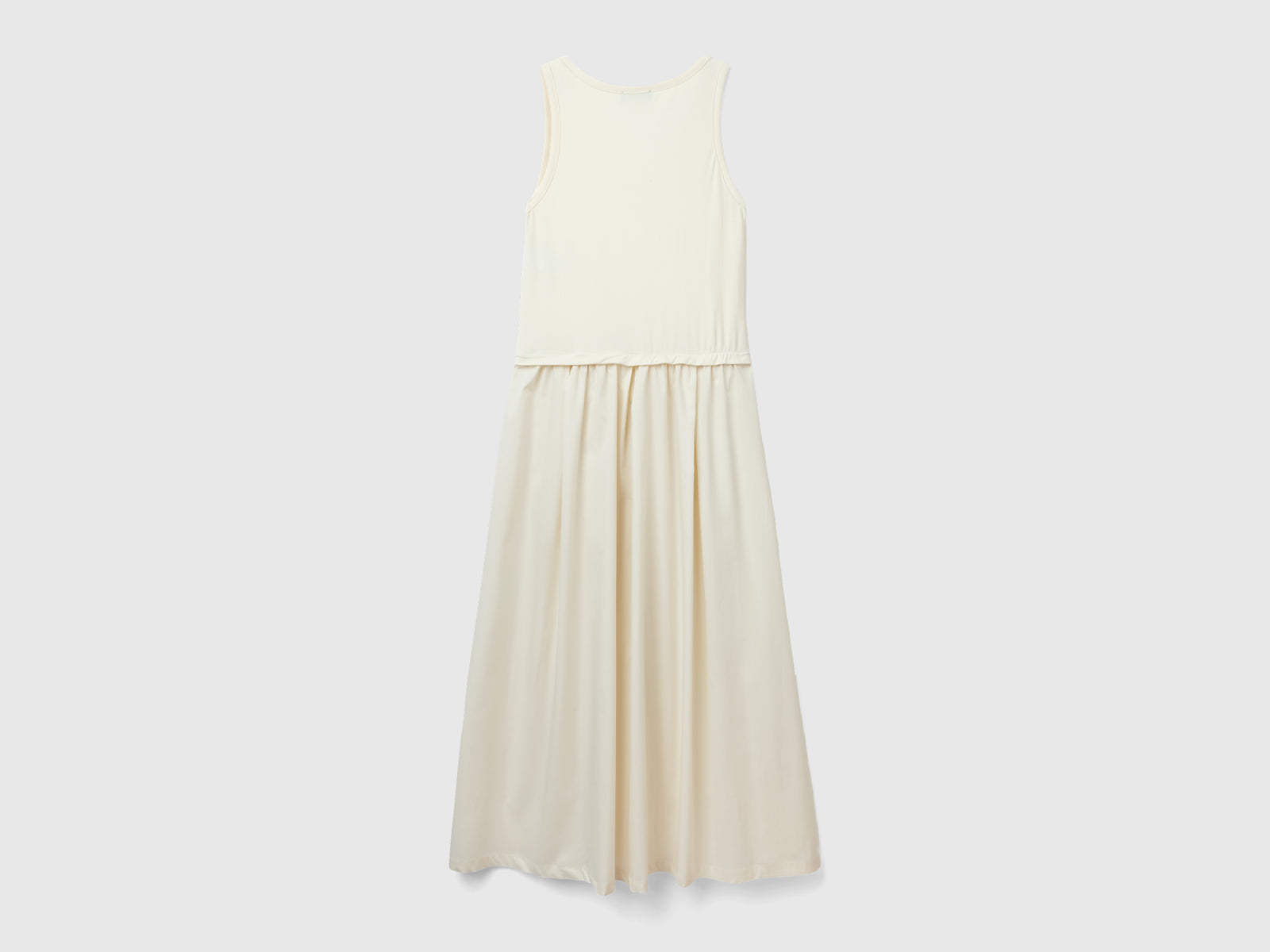 Vestito midi in cotone da donna bianco panna 2 | Benetton Outlet