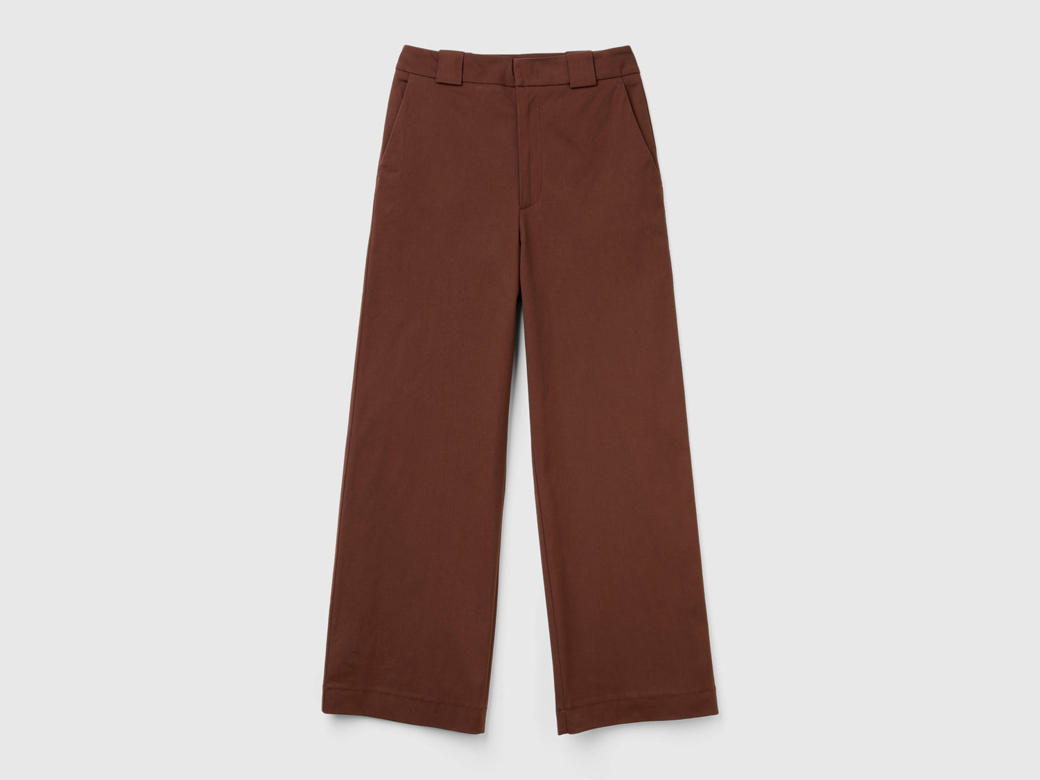 Pantaloni cropped con gamba dritta da donna marrone scuro | Benetton Outlet