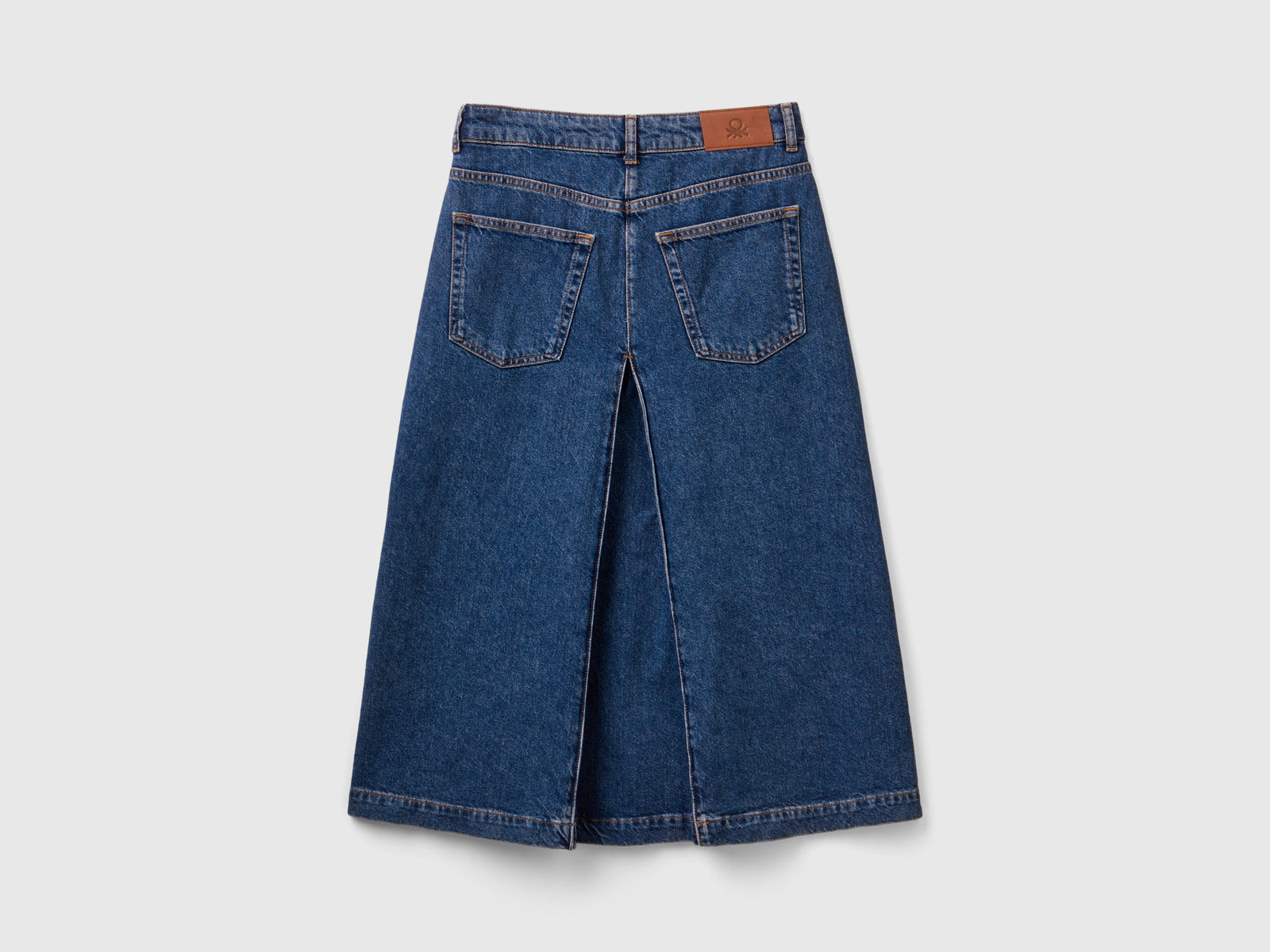 Gonna midi di jeans da donna blu 2 | Benetton Outlet