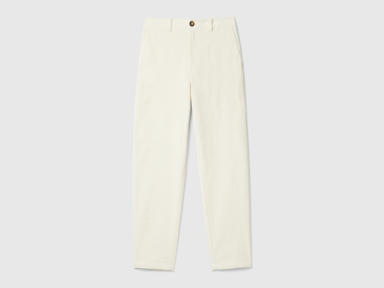 Pantalones de pana suave da donna bianco panna | Benetton Outlet