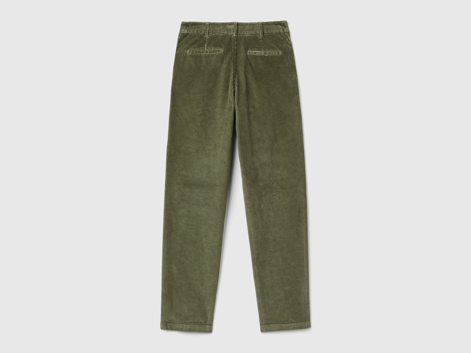 Pantalones de pana suave da donna verde militare 2 | Benetton Outlet