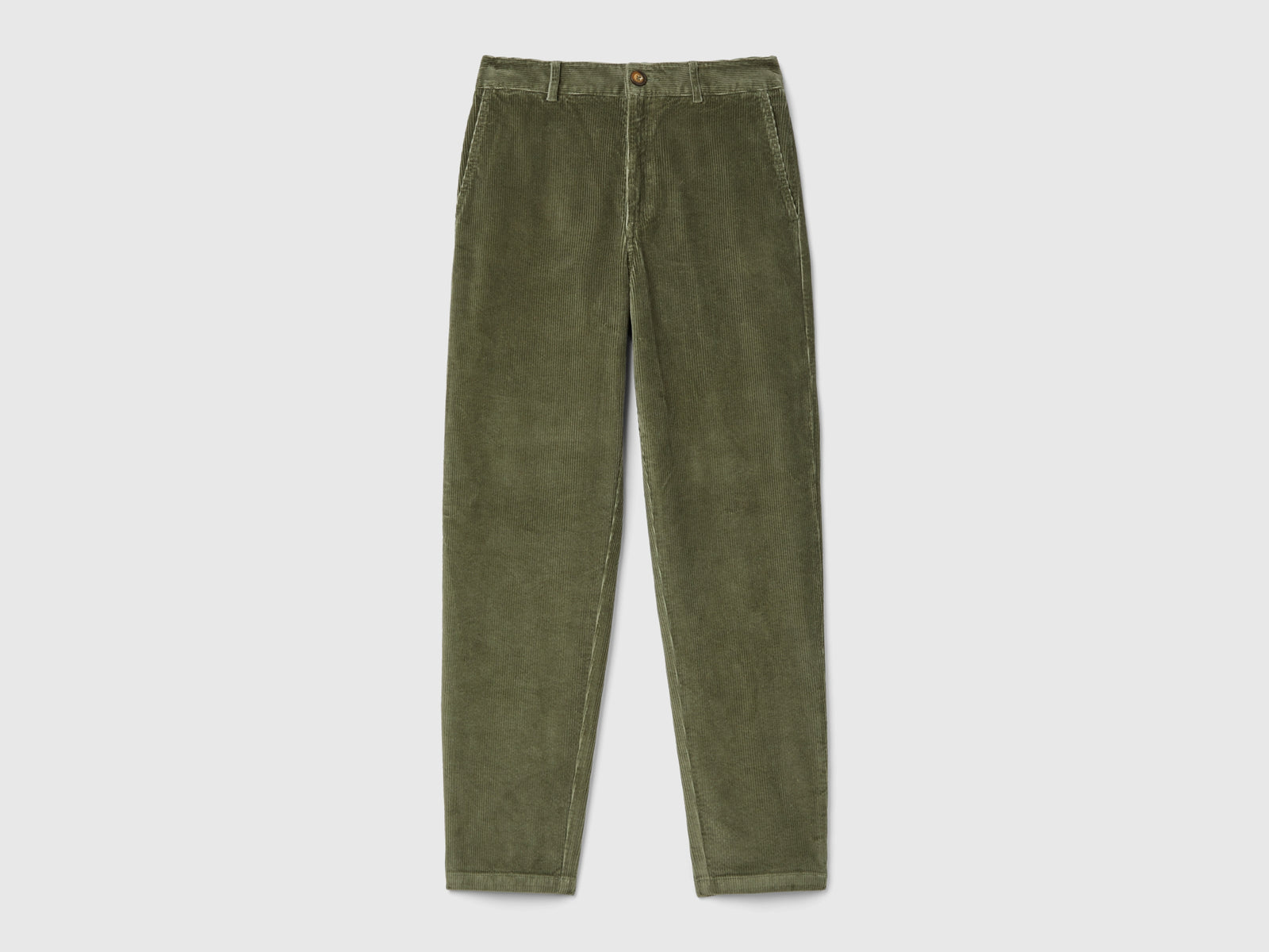 Pantalones de pana suave da donna verde militare | Benetton Outlet