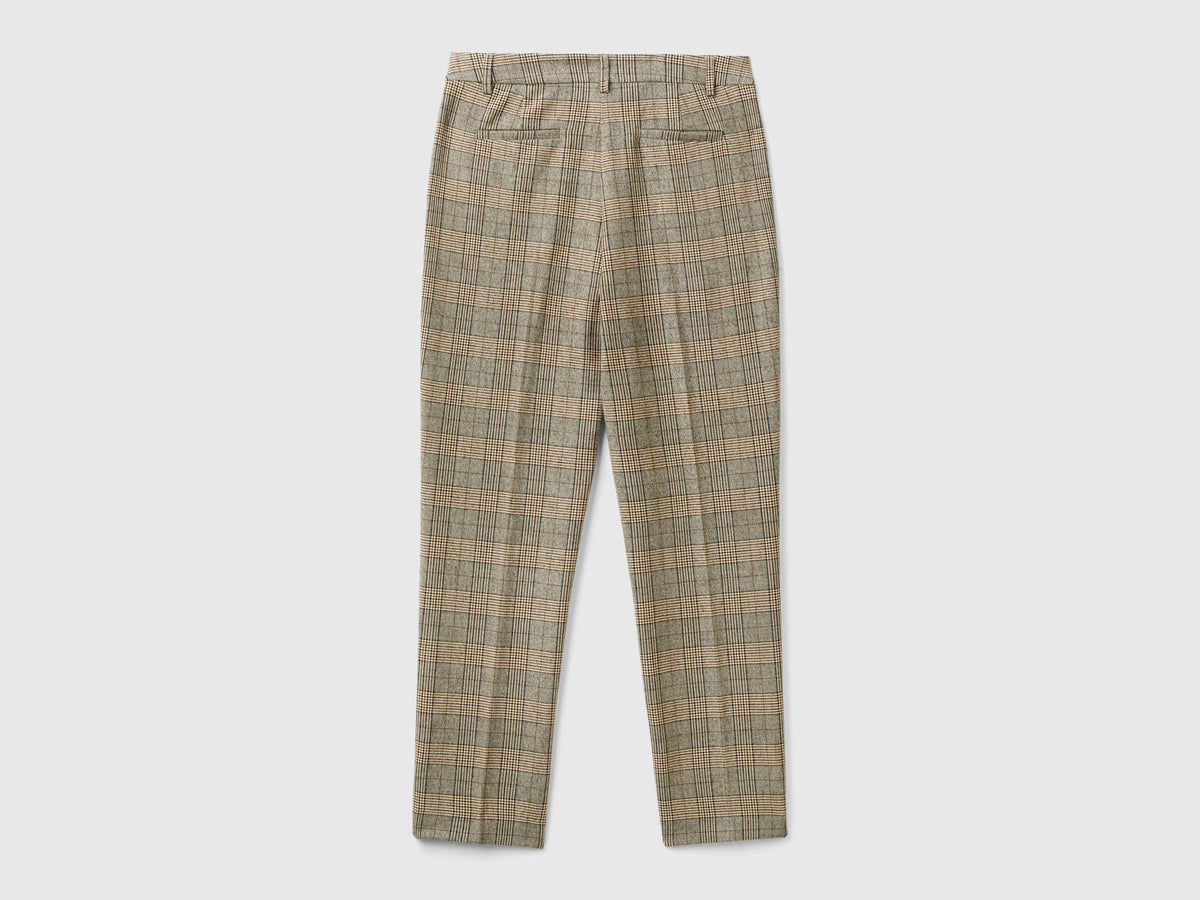 Prince of Wales flannel trousers