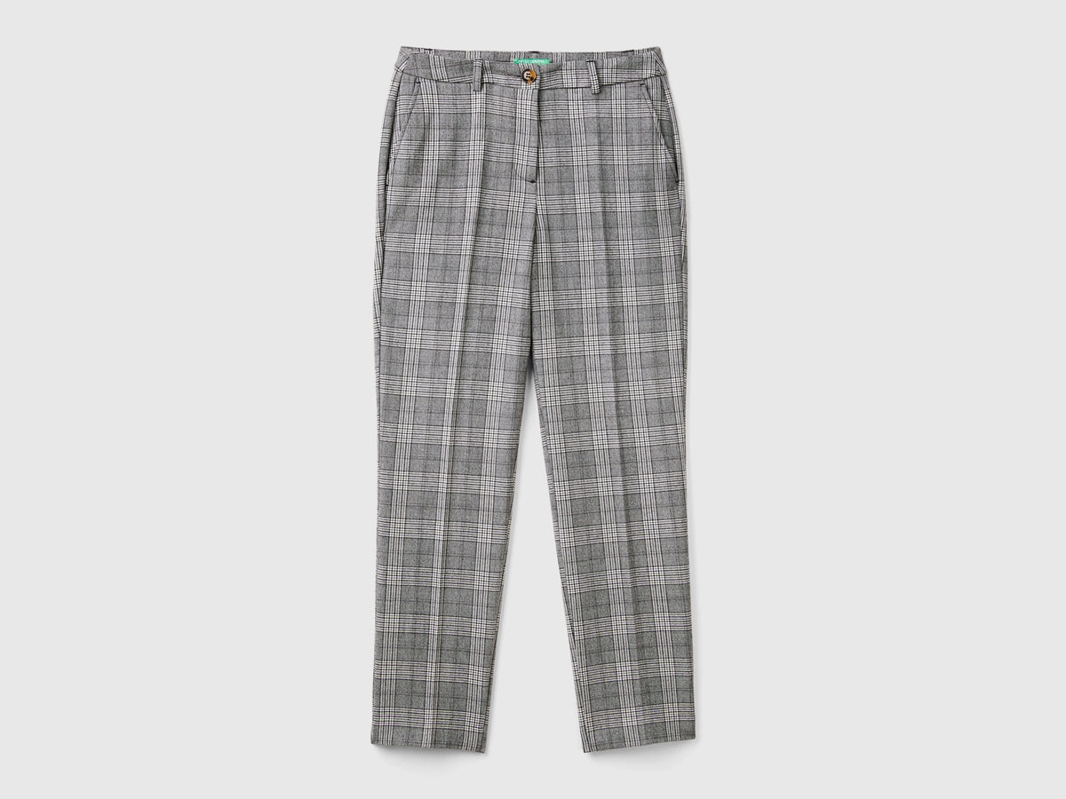 Prince of Wales flannel trousers