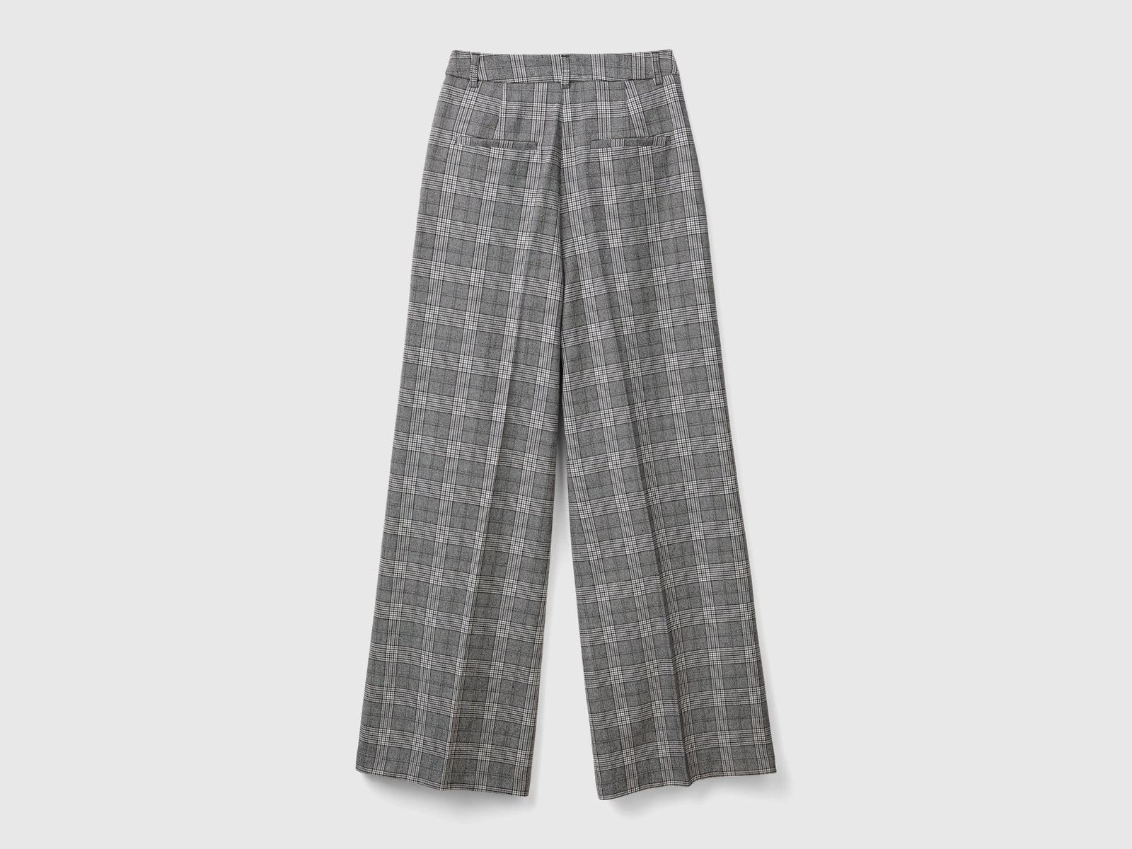 Pantalones anchos Príncipe de Gales da donna grigio chiaro 2 | Benetton Outlet