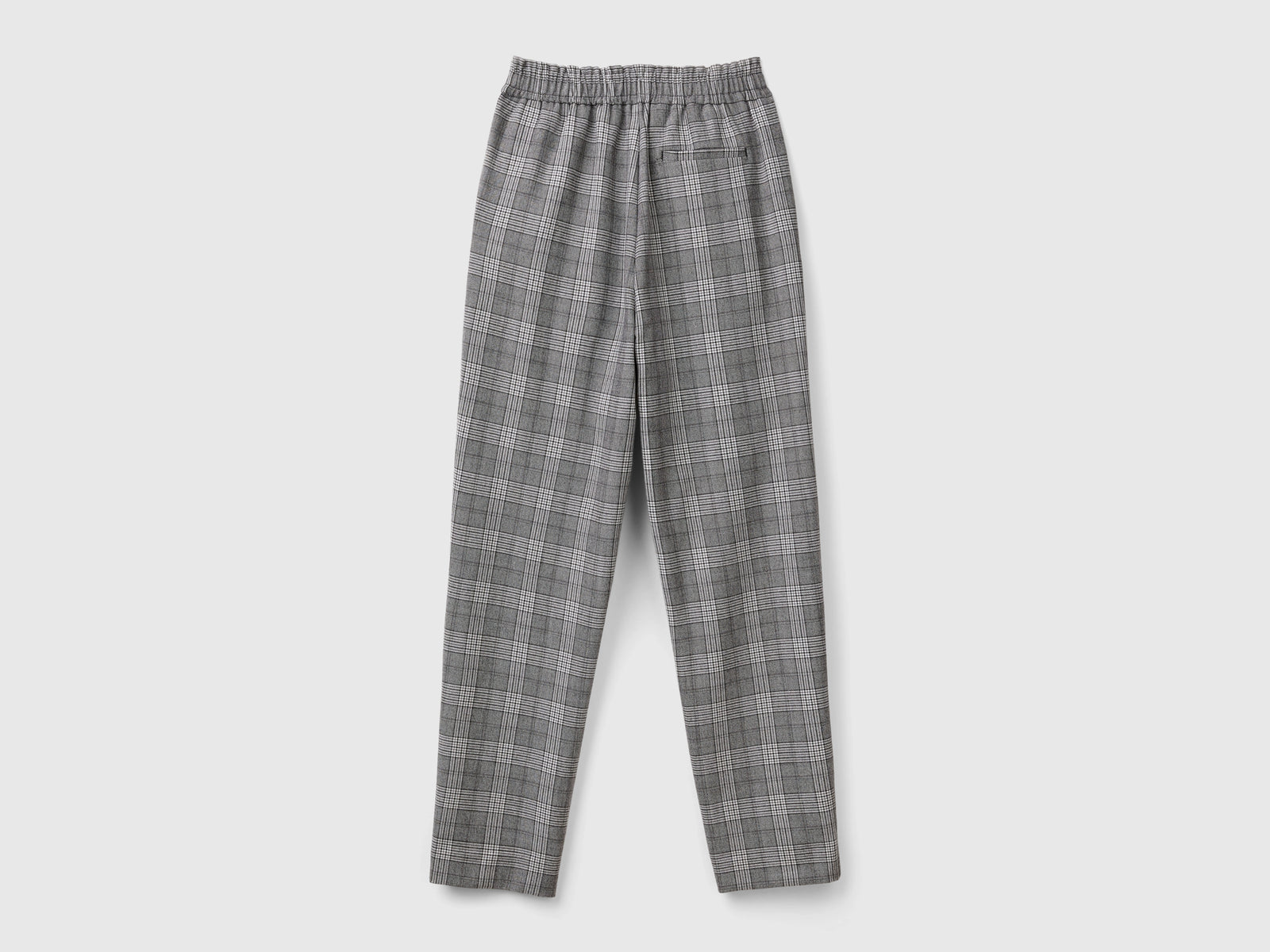 Pantaloni pied de poule in flanella da donna grigio chiaro 2 | Benetton Outlet
