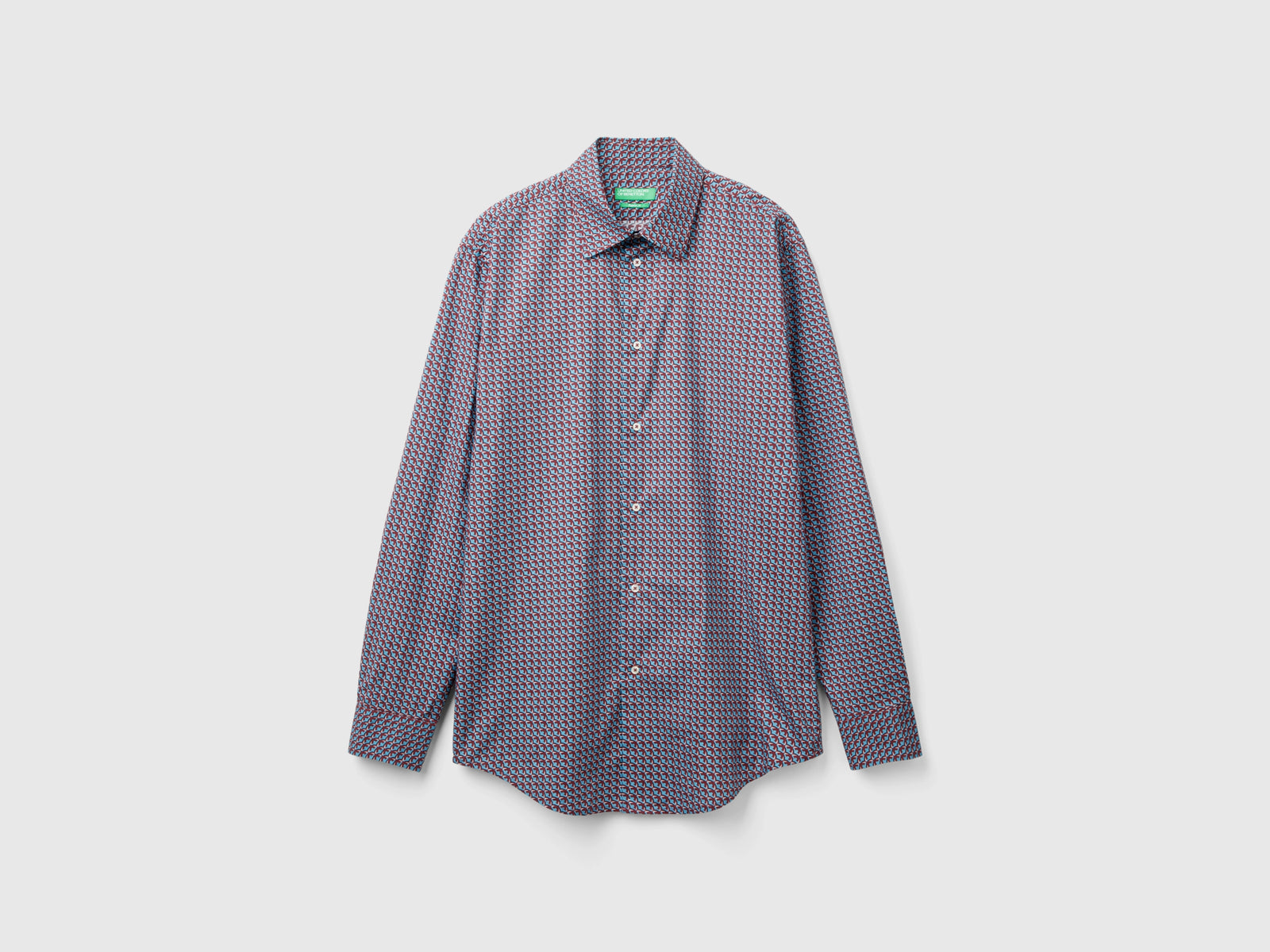 Camicia fantasia in cotone bio da uomo multi-color | Benetton Outlet