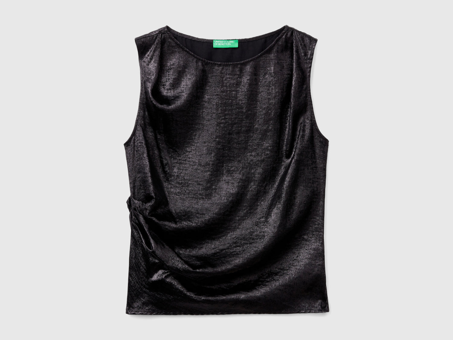 Top in raso da donna nero | Benetton Outlet
