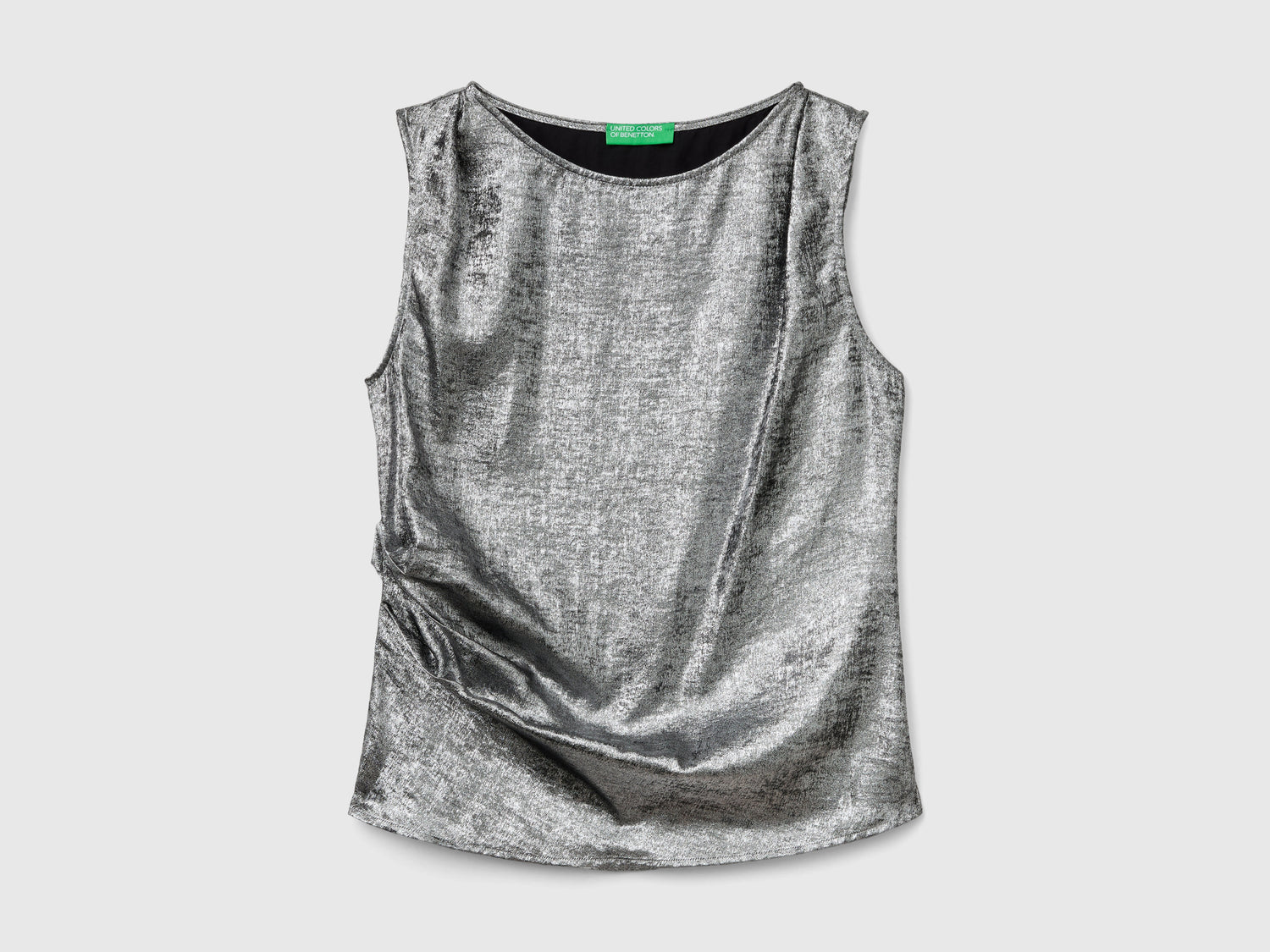 Top in raso da donna argento | Benetton Outlet