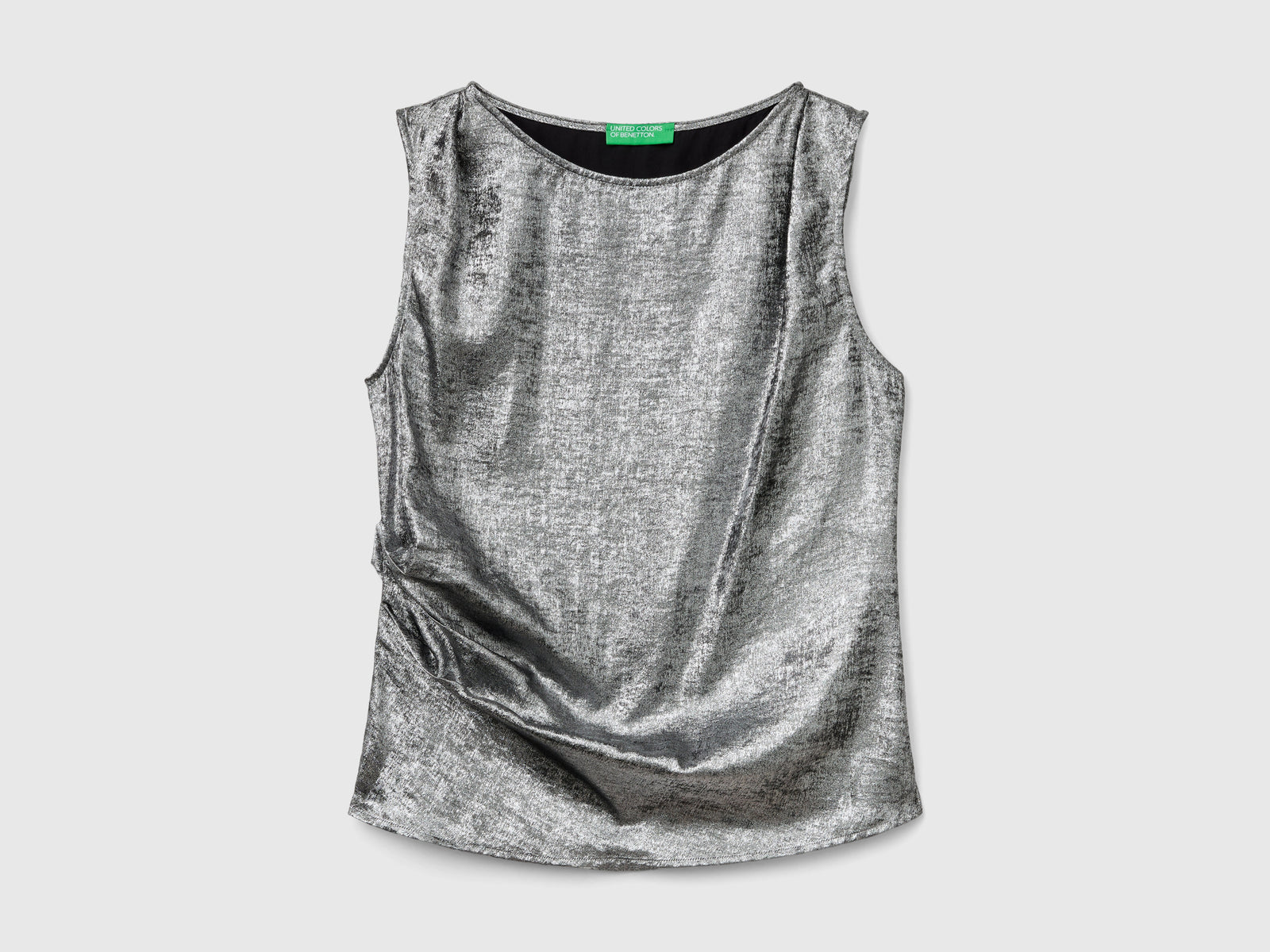 Top in raso da donna argento | Benetton Outlet