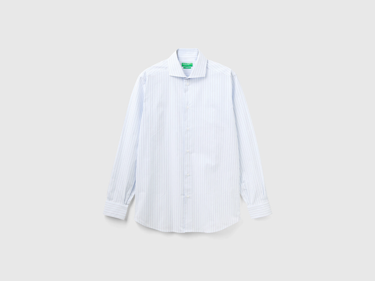 Camicia a righe in cotone stretch