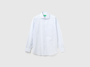 Camicia a righe in cotone stretch
