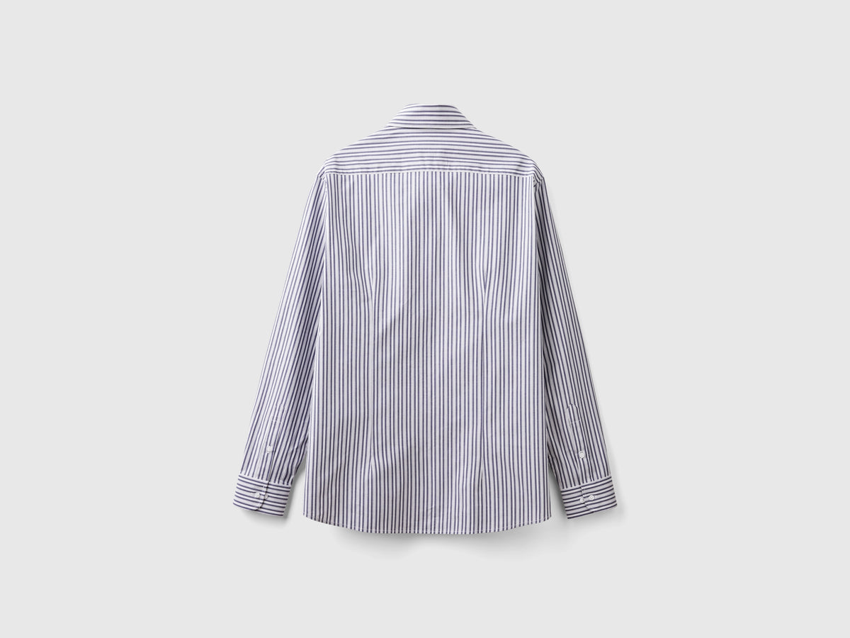 Camicia a righe in cotone stretch