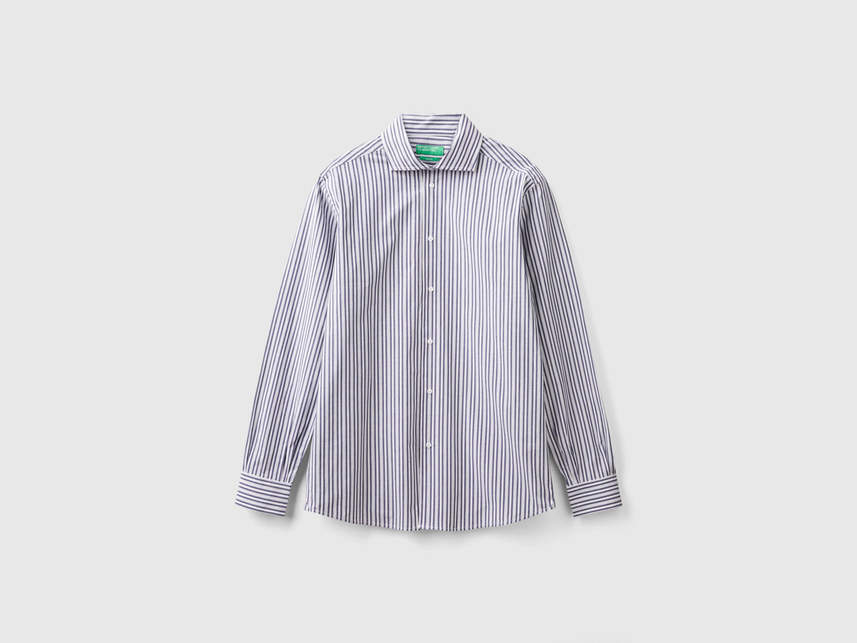 Camicia a righe in cotone stretch