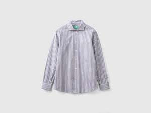 Camicia a righe in cotone stretch