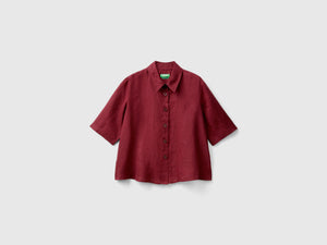 Camicia corta in puro lino
