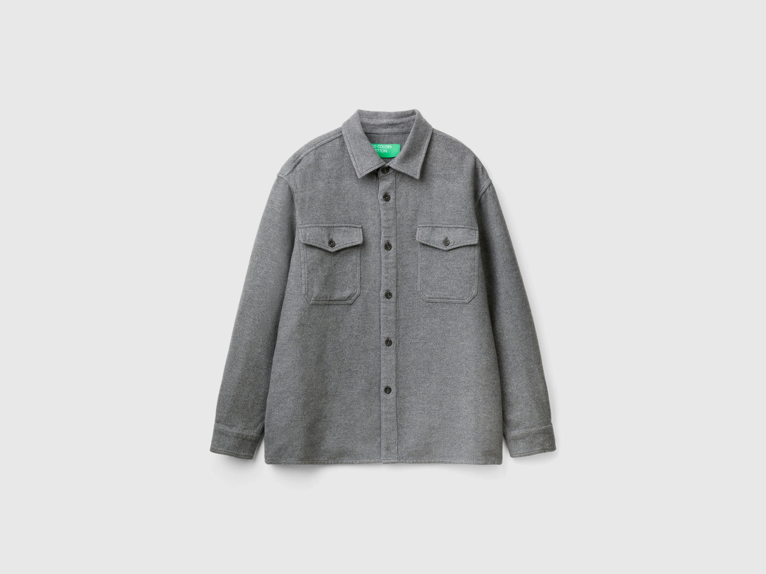 Overshirt in flanella da uomo grigio scuro | Benetton Outlet