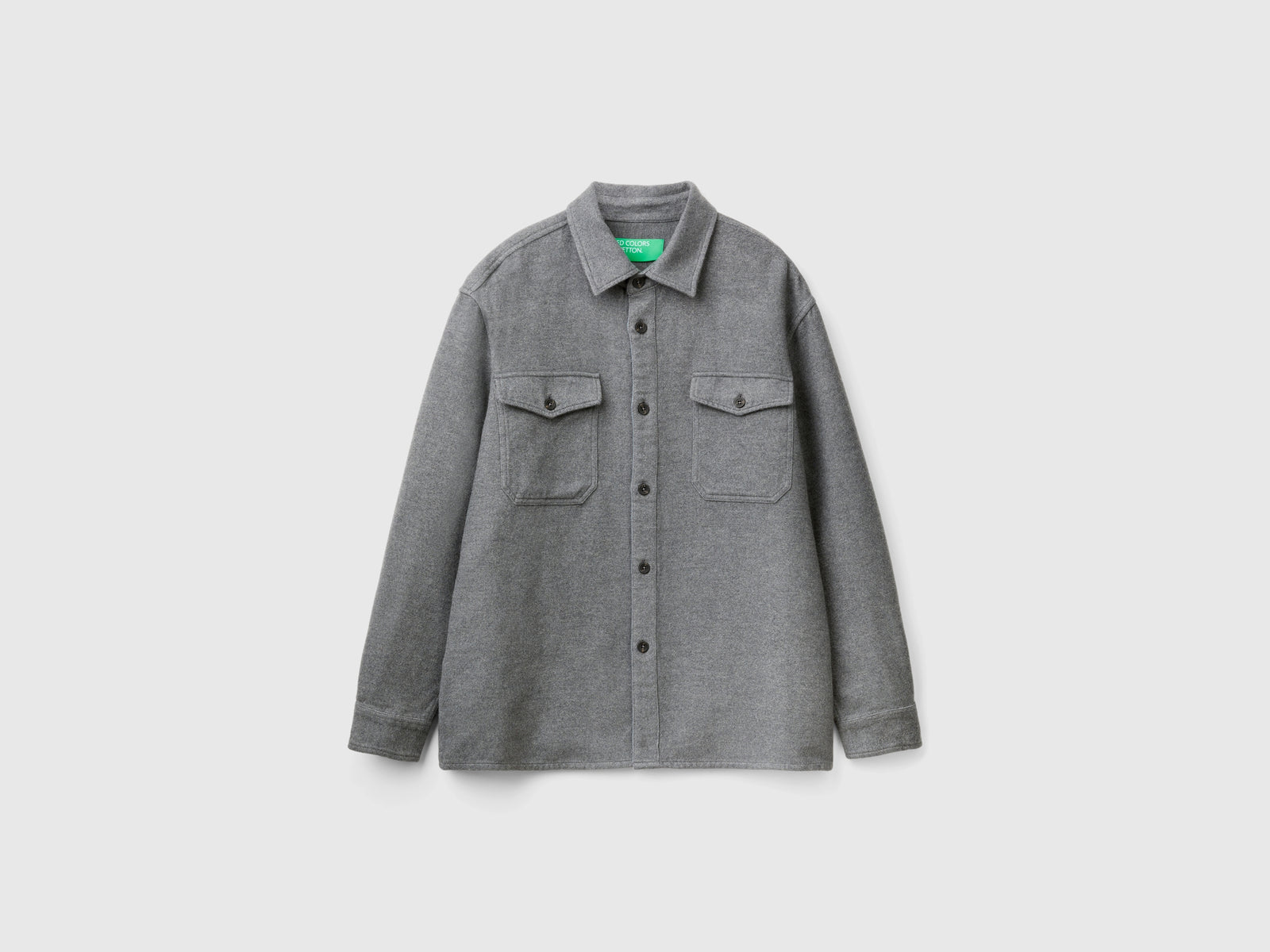 Overshirt in flanella da uomo grigio scuro | Benetton Outlet