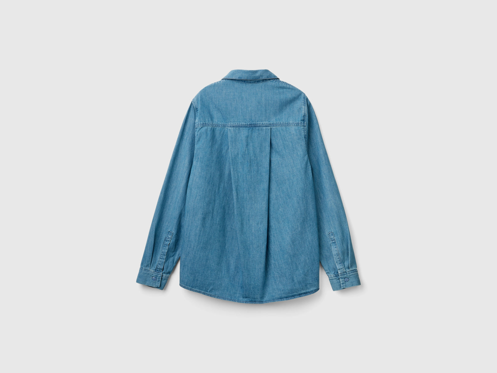 Camicia over fit in chambray da donna azzurro 2 | Benetton Outlet