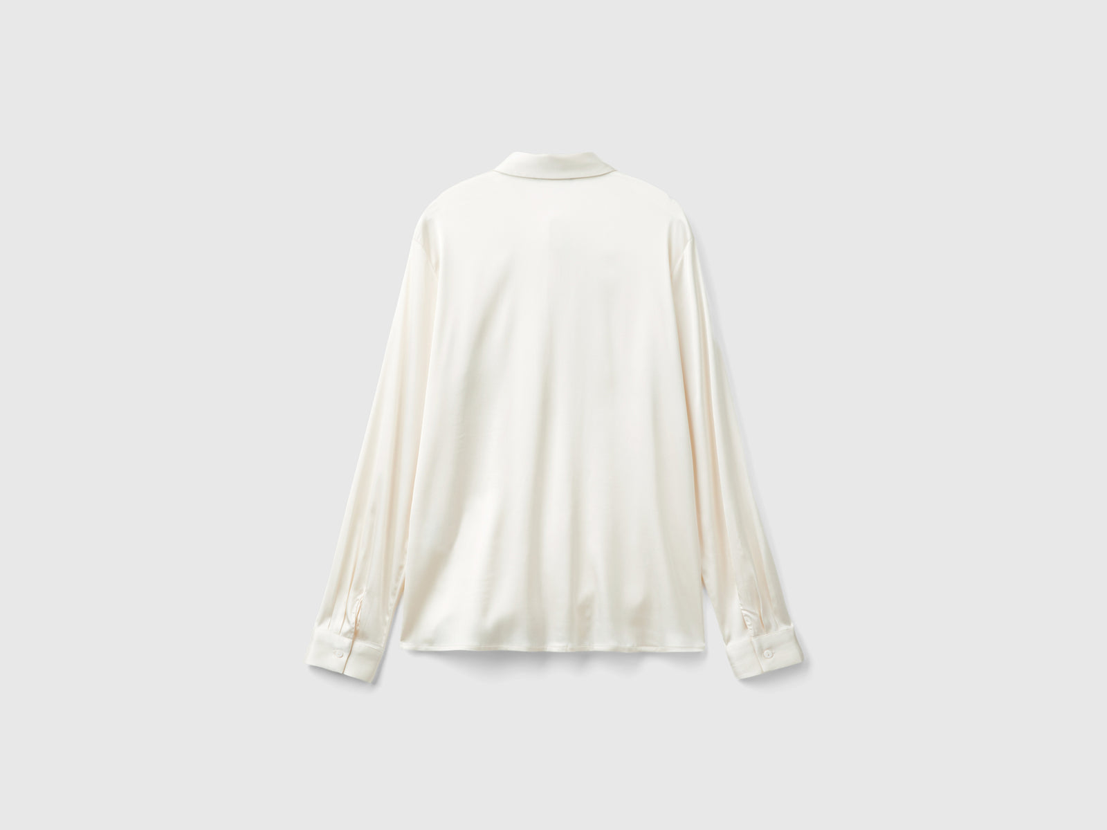 Camicia in raso da donna bianco panna 2 | Benetton Outlet