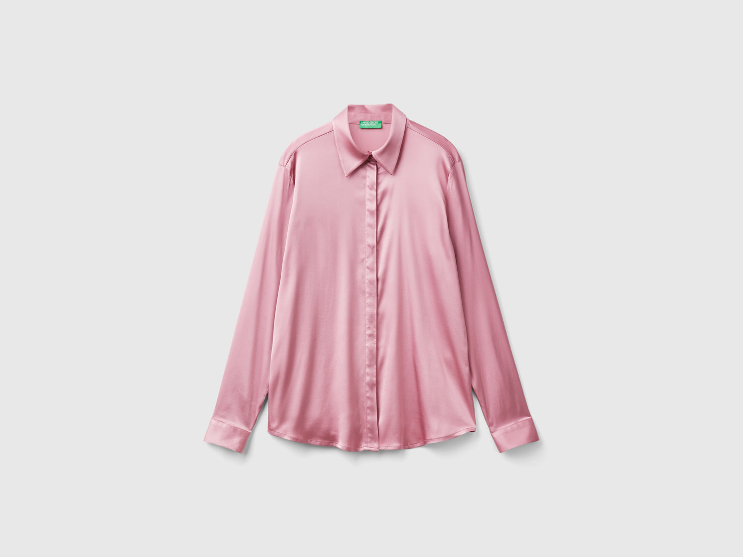 Camicia in raso da donna malva | Benetton Outlet
