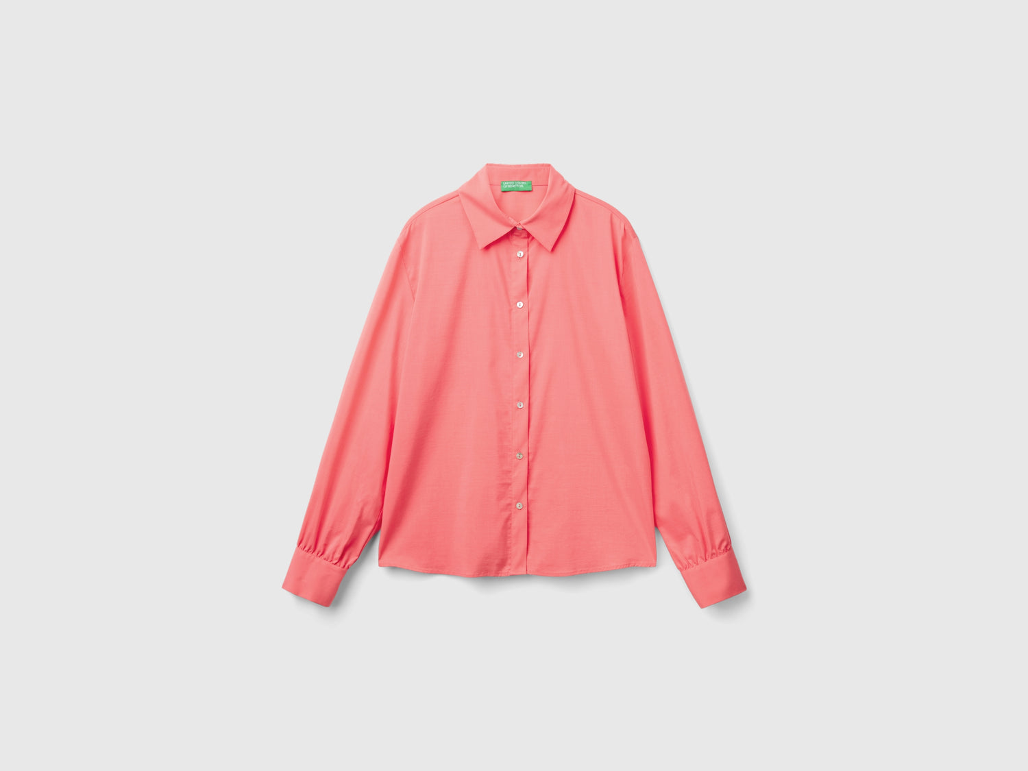 Camicia fluida stretch da donna rosa | Benetton Outlet