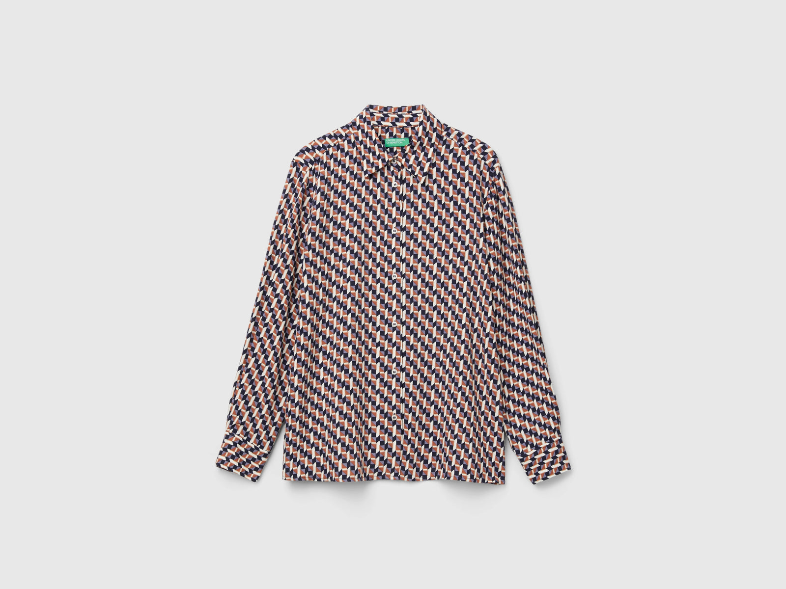Camicia fluida fantasia da donna multi-color | Benetton Outlet