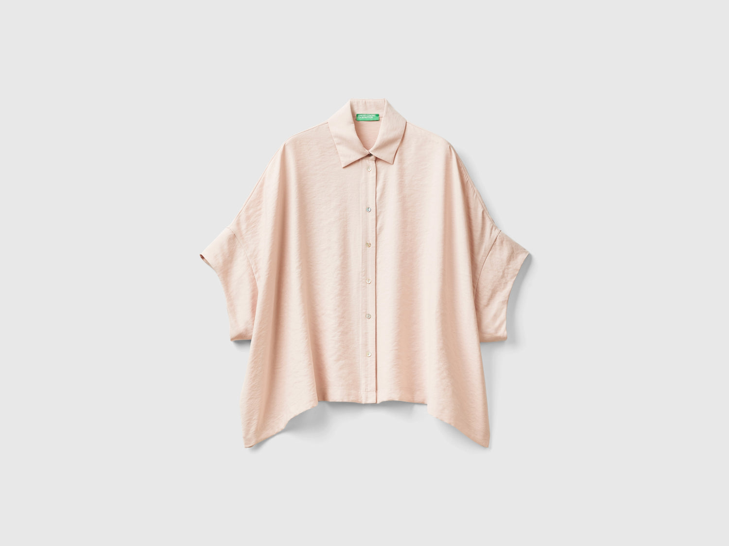 Camicia over fit in misto Modal da donna rosa tenue | Benetton Outlet