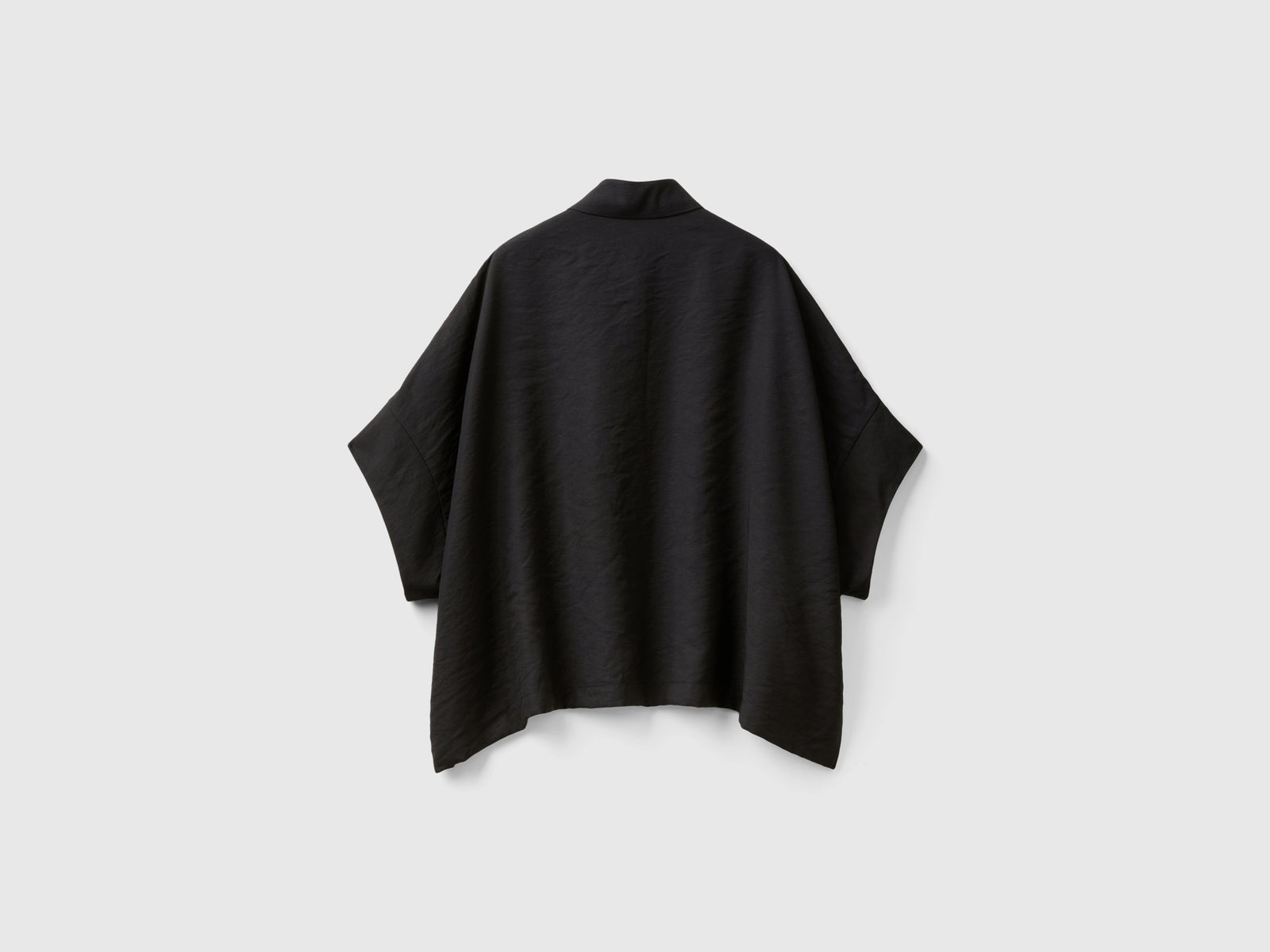 Camicia over fit in misto Modal da donna nero 2 | Benetton Outlet
