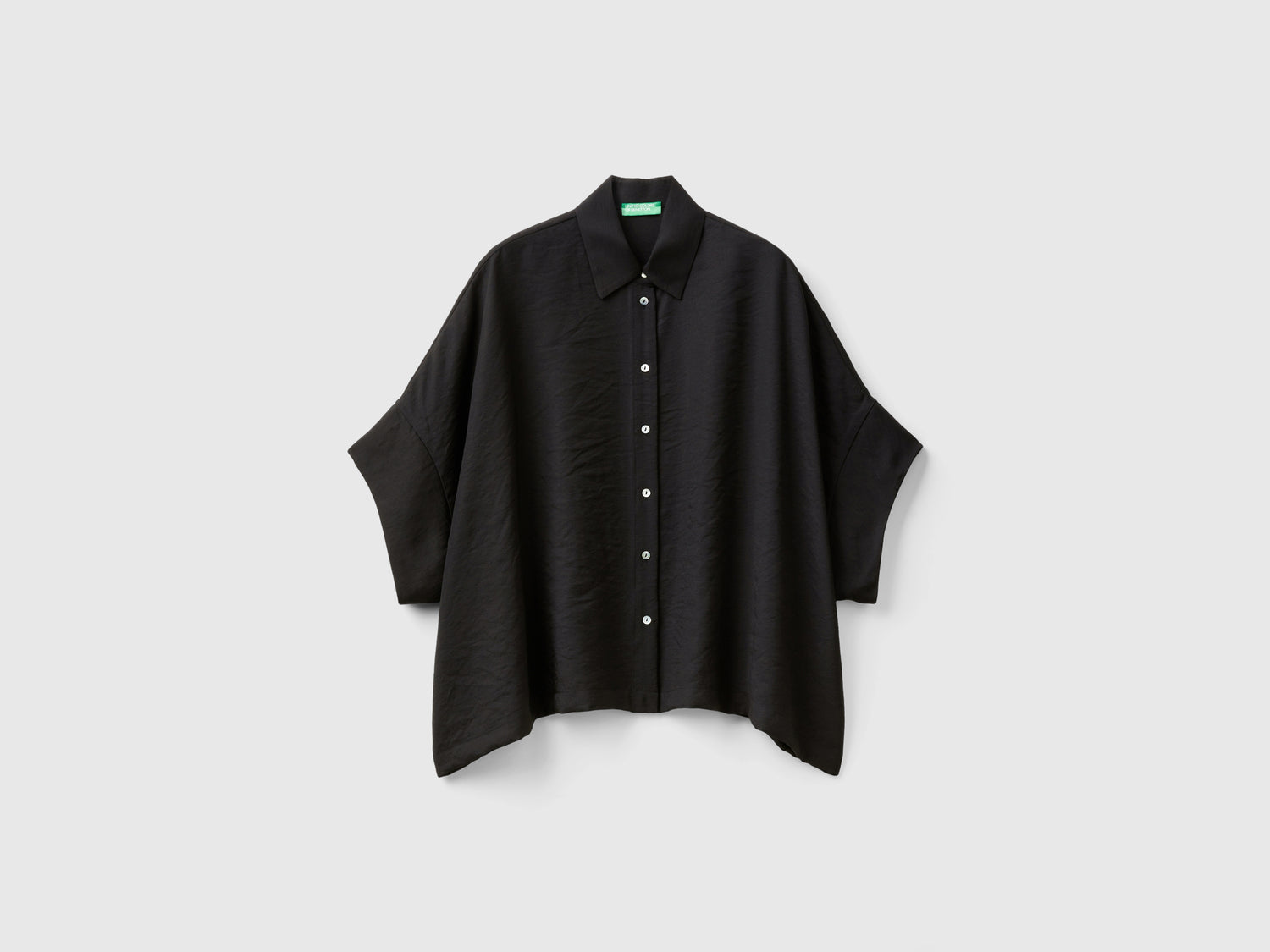 Camicia over fit in misto Modal da donna nero | Benetton Outlet