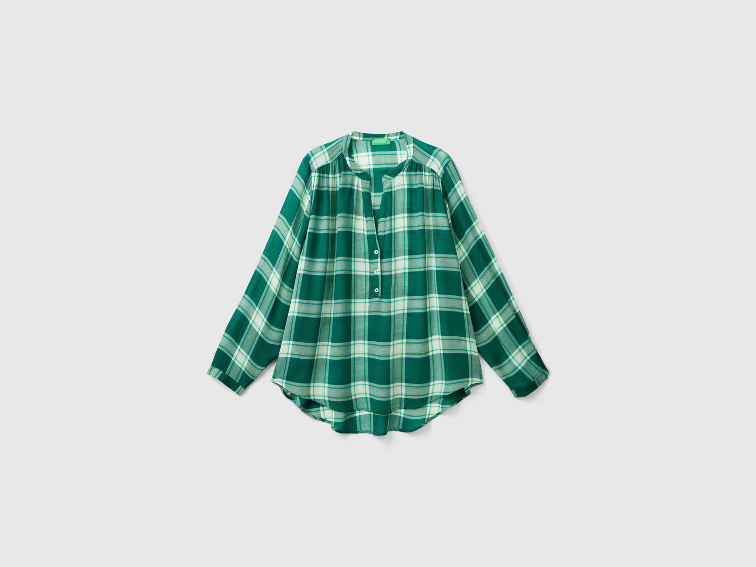 Camicia fluida a quadri da donna multi-color | Benetton Outlet