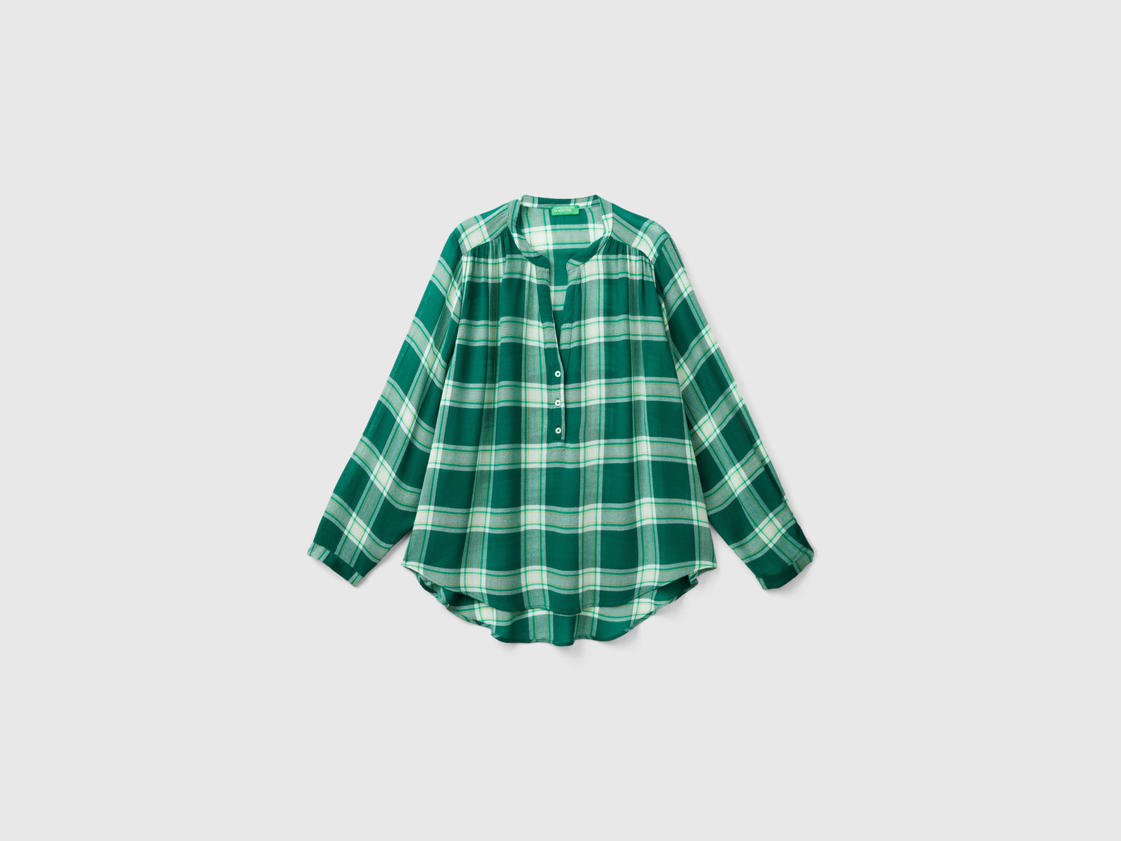 Camicia fluida a quadri da donna multi-color | Benetton Outlet