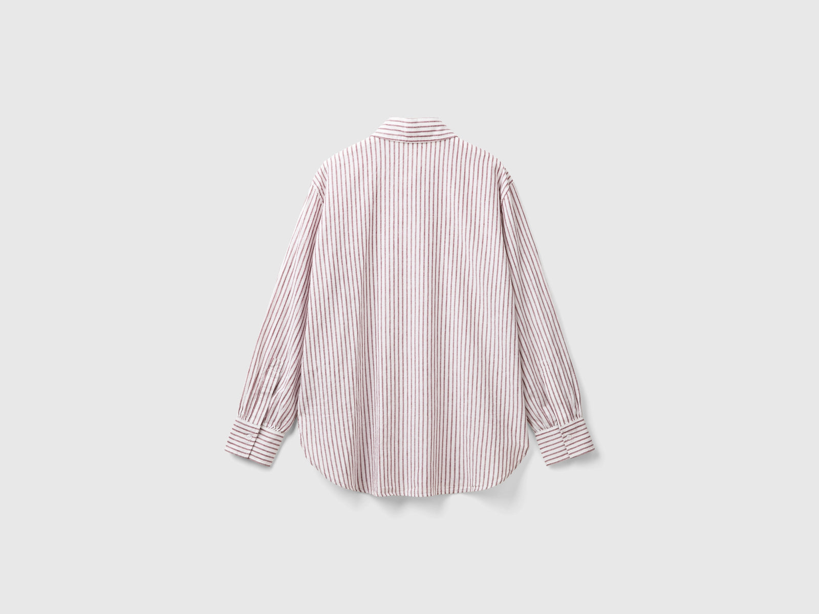 Camicia a righe in misto lino da donna bordeaux 2 | Benetton Outlet