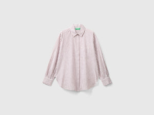 Camicia a righe in misto lino
